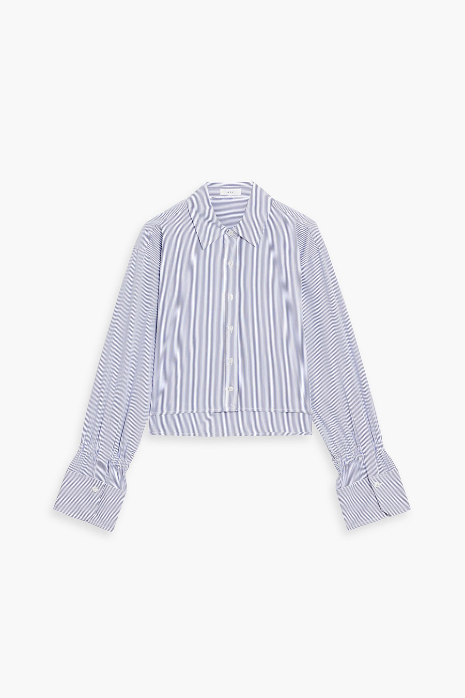 A.l.c Monica Ii Cropped Striped Cotton-poplin Shirt In Blush
