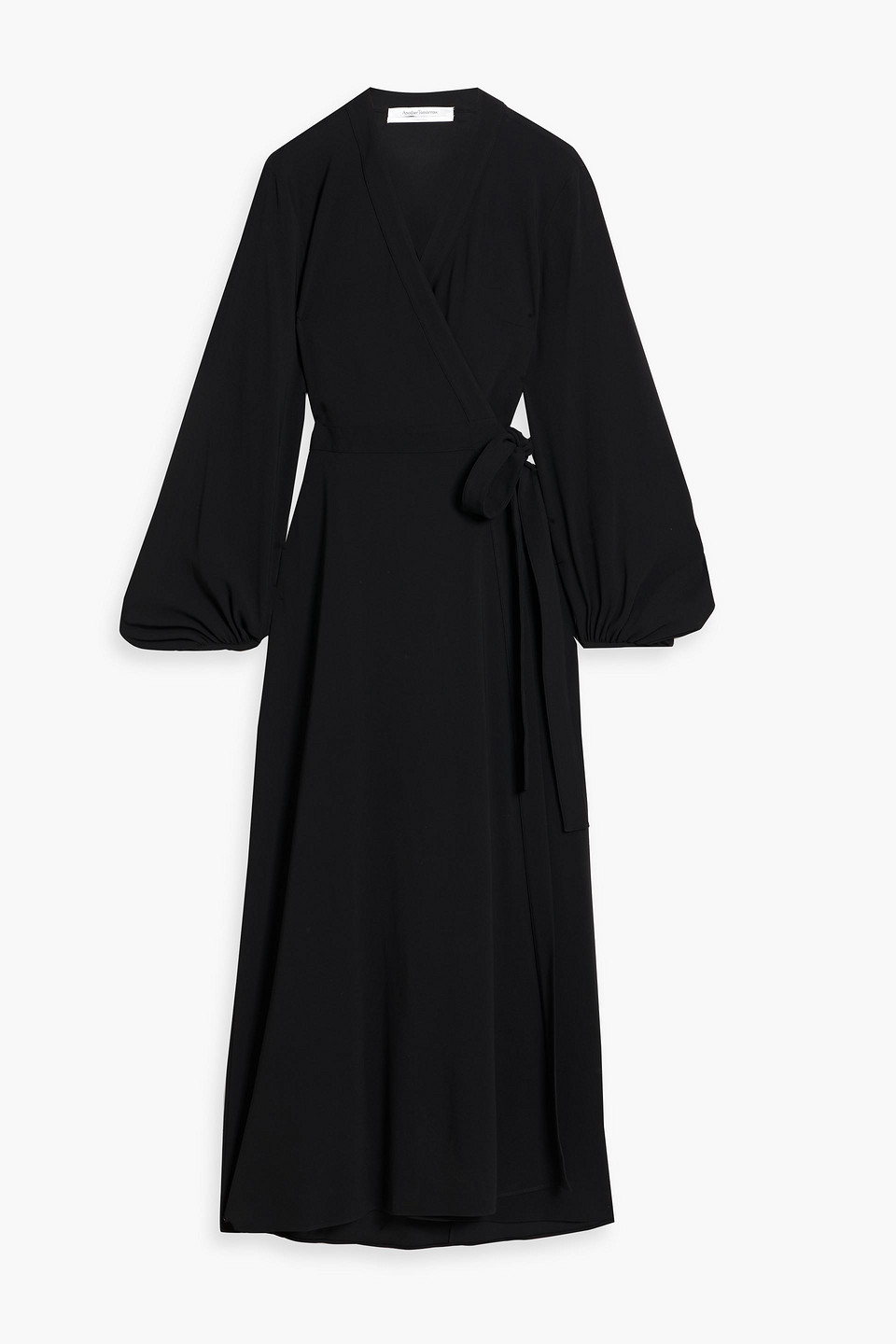 Cutout crepe midi wrap dress