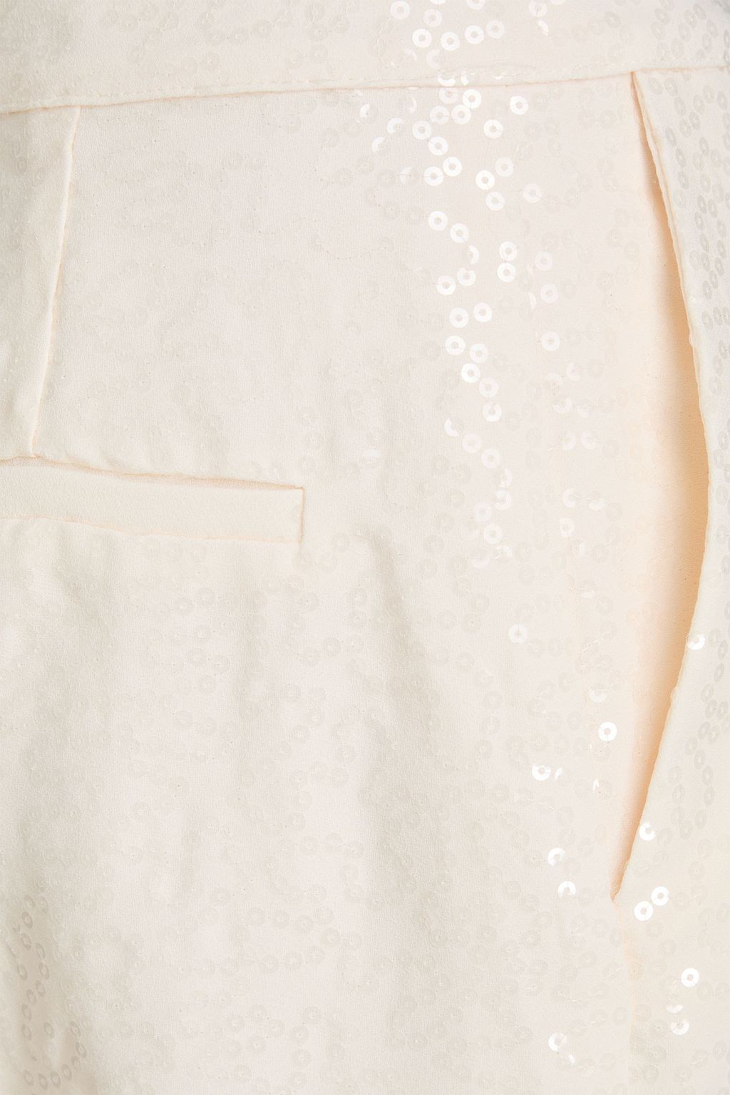 CLAUDIE PIERLOT بنطال بأرجل مستقيمة من قماش راميه ومزين بأقراص برّاقة