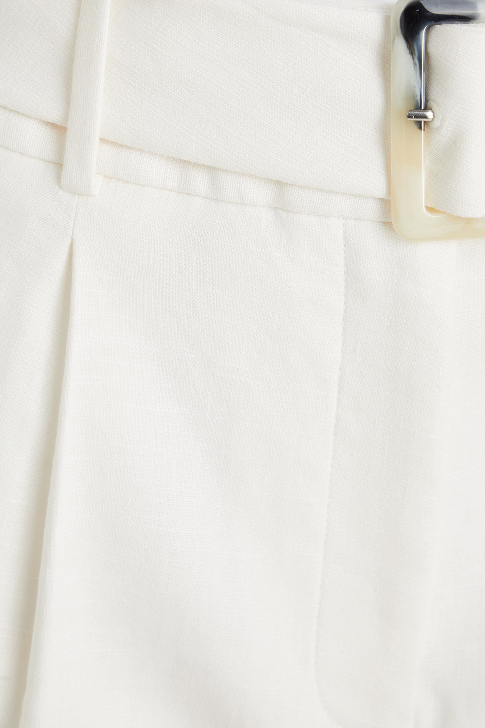 Veronica Beard Sofia Belted Linen-blend Tapered Pants In Naturfarben