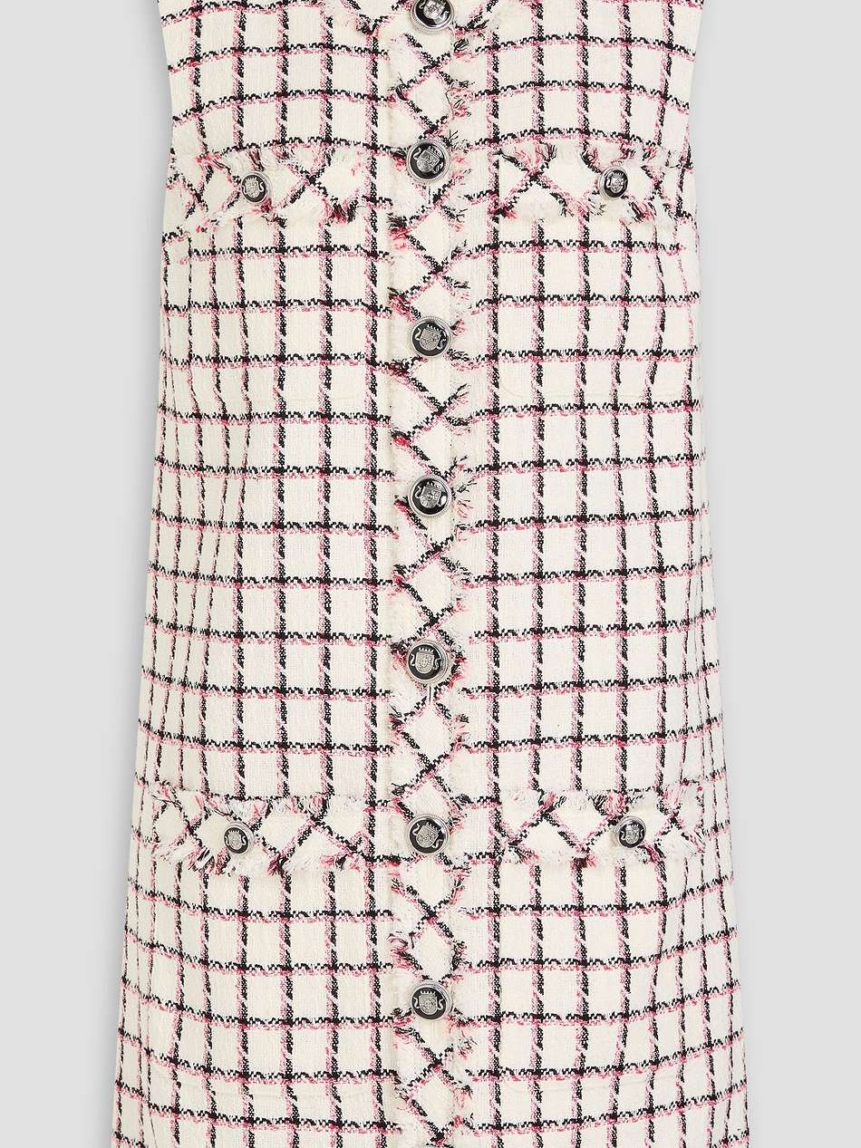 laurel checked cotton-blend tweed mini dress