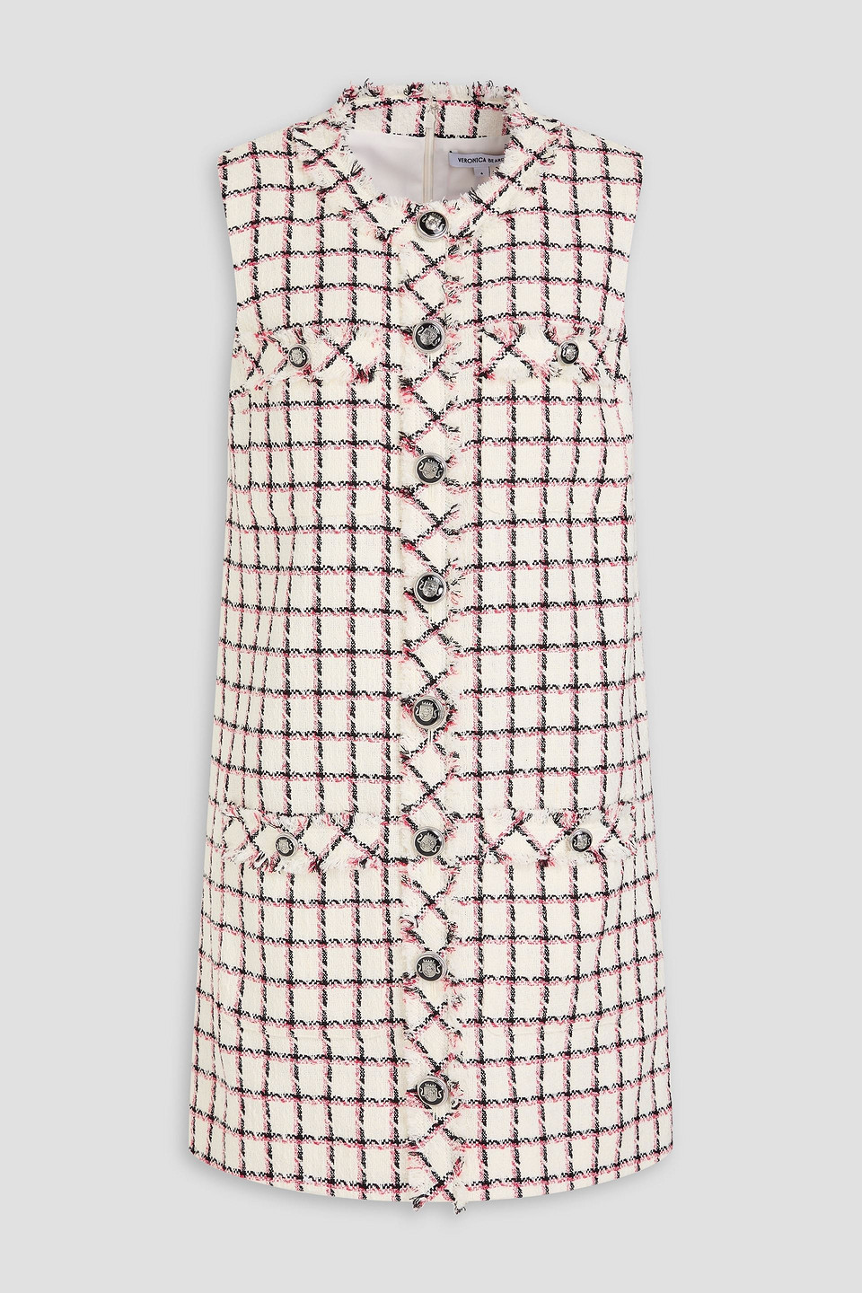 Laurel checked cotton-blend tweed mini dress