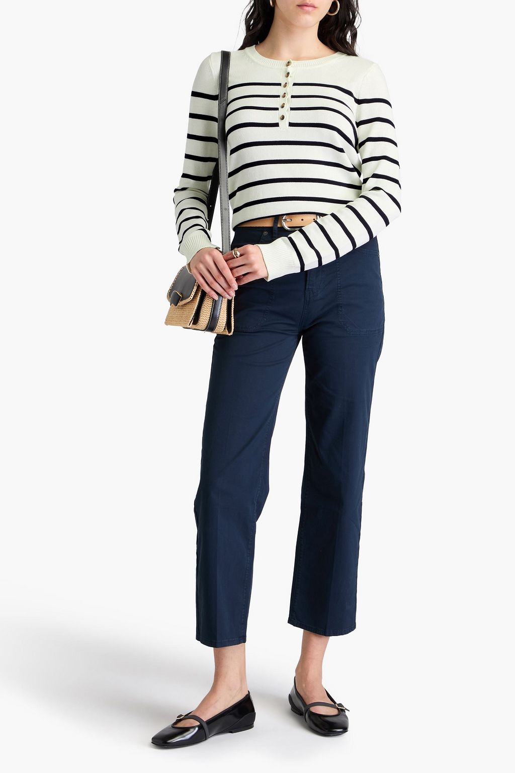 VERONICA BEARD Dianora striped knitted top