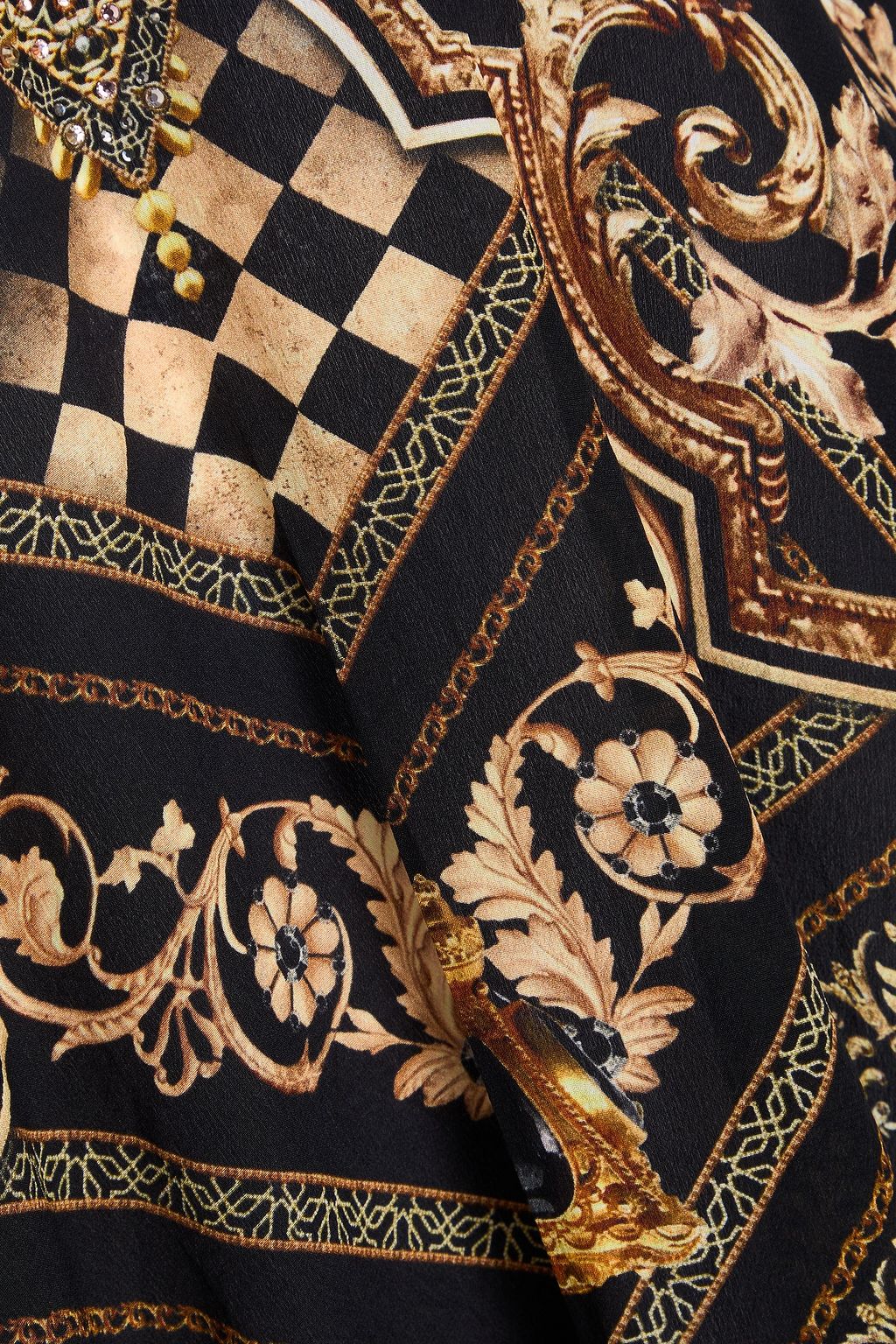 CAMILLA Printed silk-chiffon and crepe de chine blouse