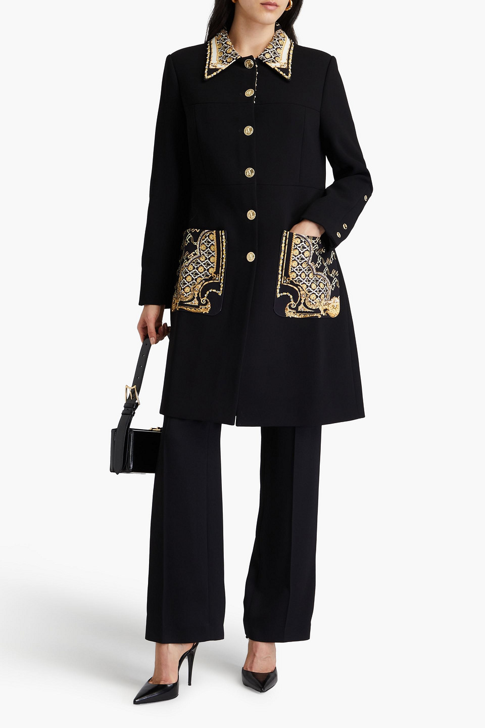CAMILLA EMBELLISHED TWILL COAT