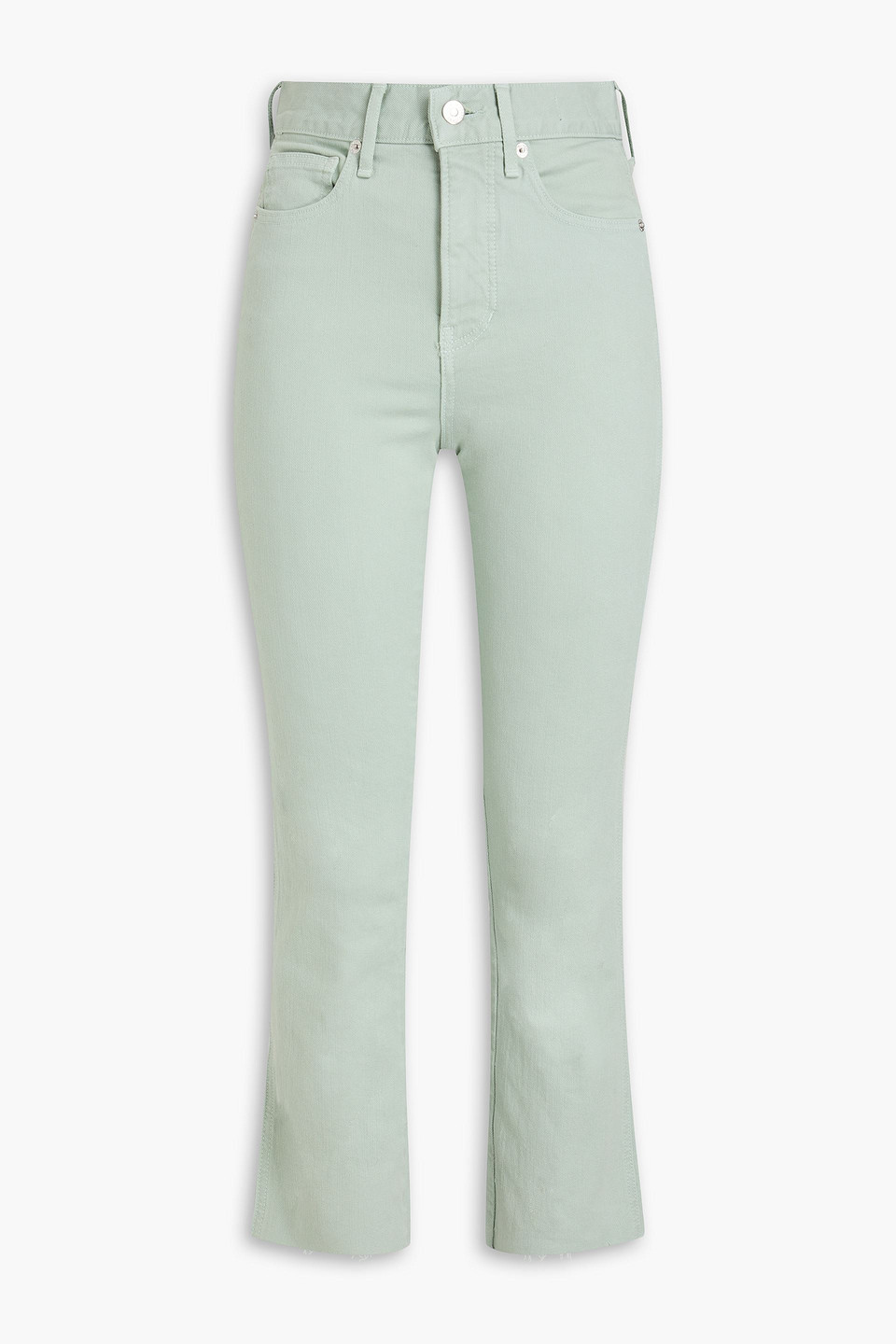 Veronica Beard Carly Hoch Sitzende Cropped Kick-flare-jeans In Salbeigrün