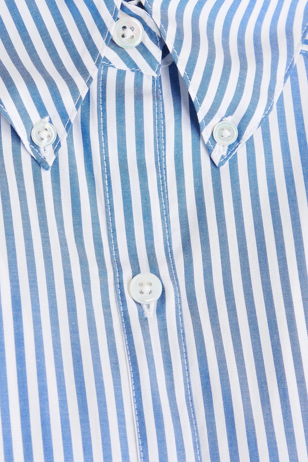 VERONICA BEARD Daroda embroidered striped cotton-poplin shirt