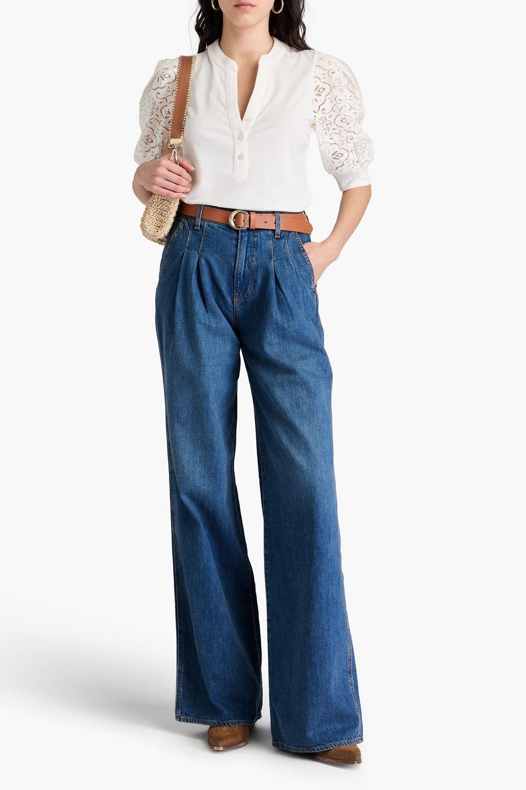 VERONICA BEARD Mia high-rise wide-leg jeans