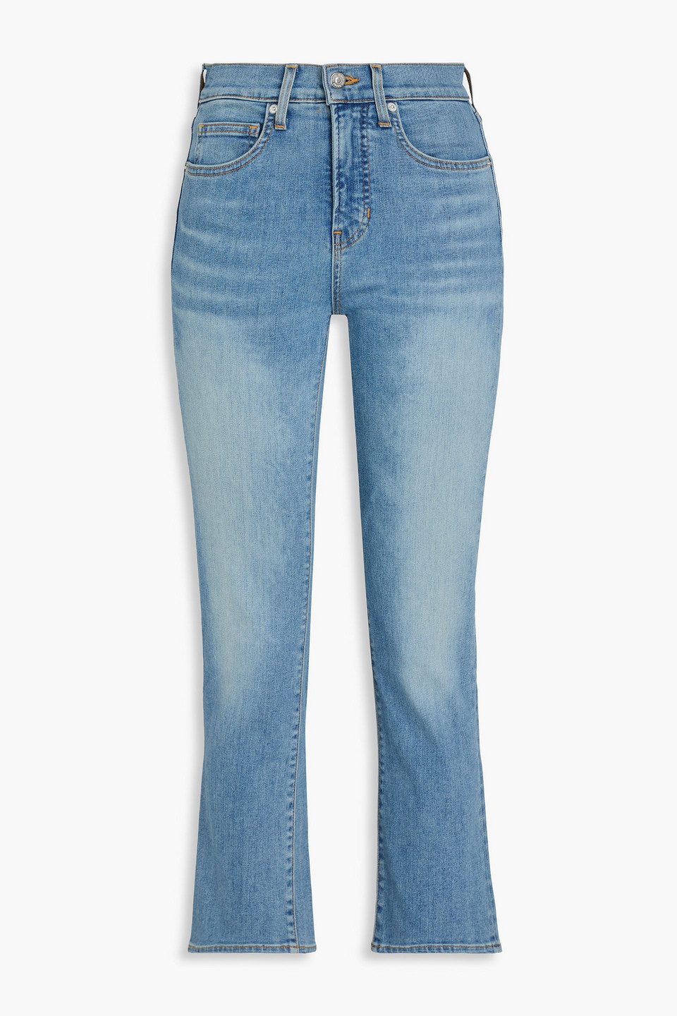 Veronica Beard Carly High-rise Kick-flare Jeans In Light Denim