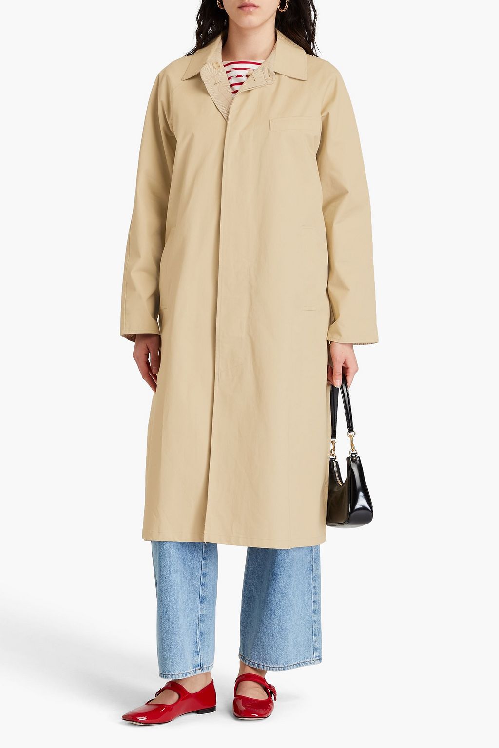 CLAUDIE PIERLOT معطف ترنش من قطن غبردين