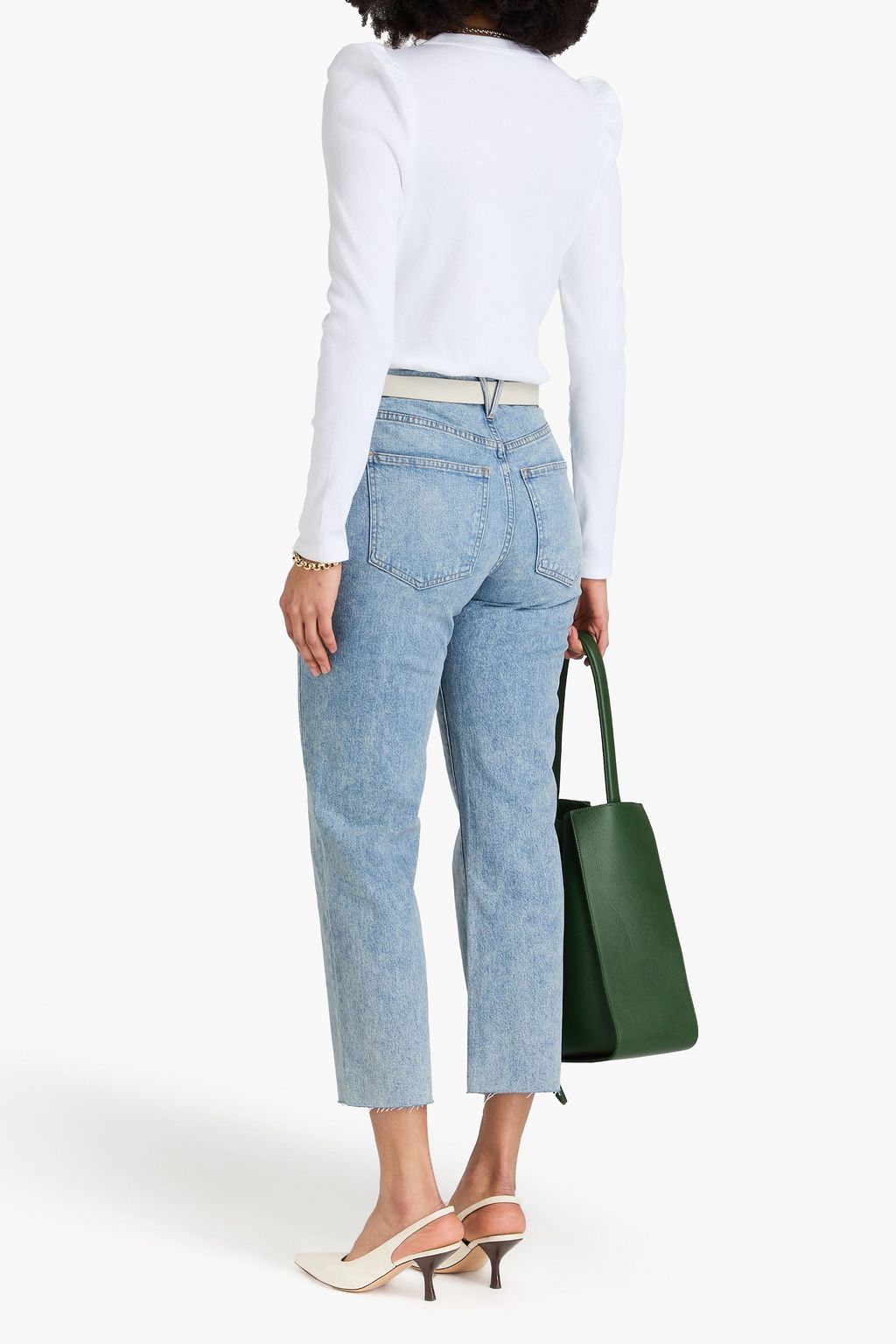 VERONICA BEARD Joey cropped high-rise straight-leg jeans