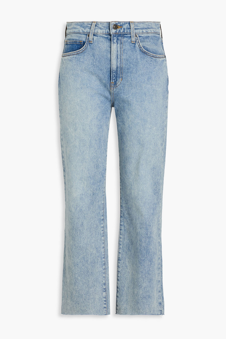 Veronica Beard Joey Cropped High-rise Straight-leg Jeans In Light Denim