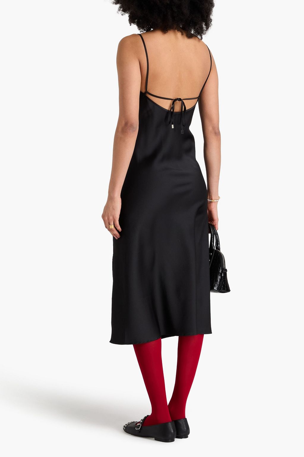 CLAUDIE PIERLOT فستان منسدل متوسط الطول من ساتان التويل