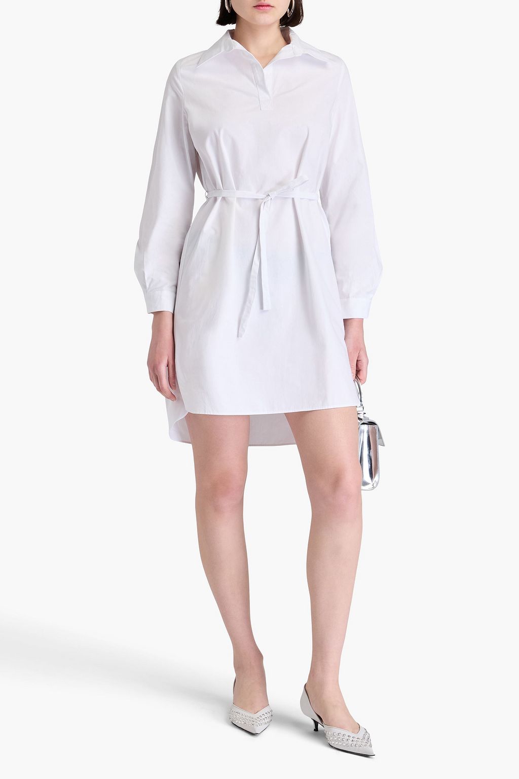 CLAUDIE PIERLOT فستان بأسلوب القميص من قطن بوبلين