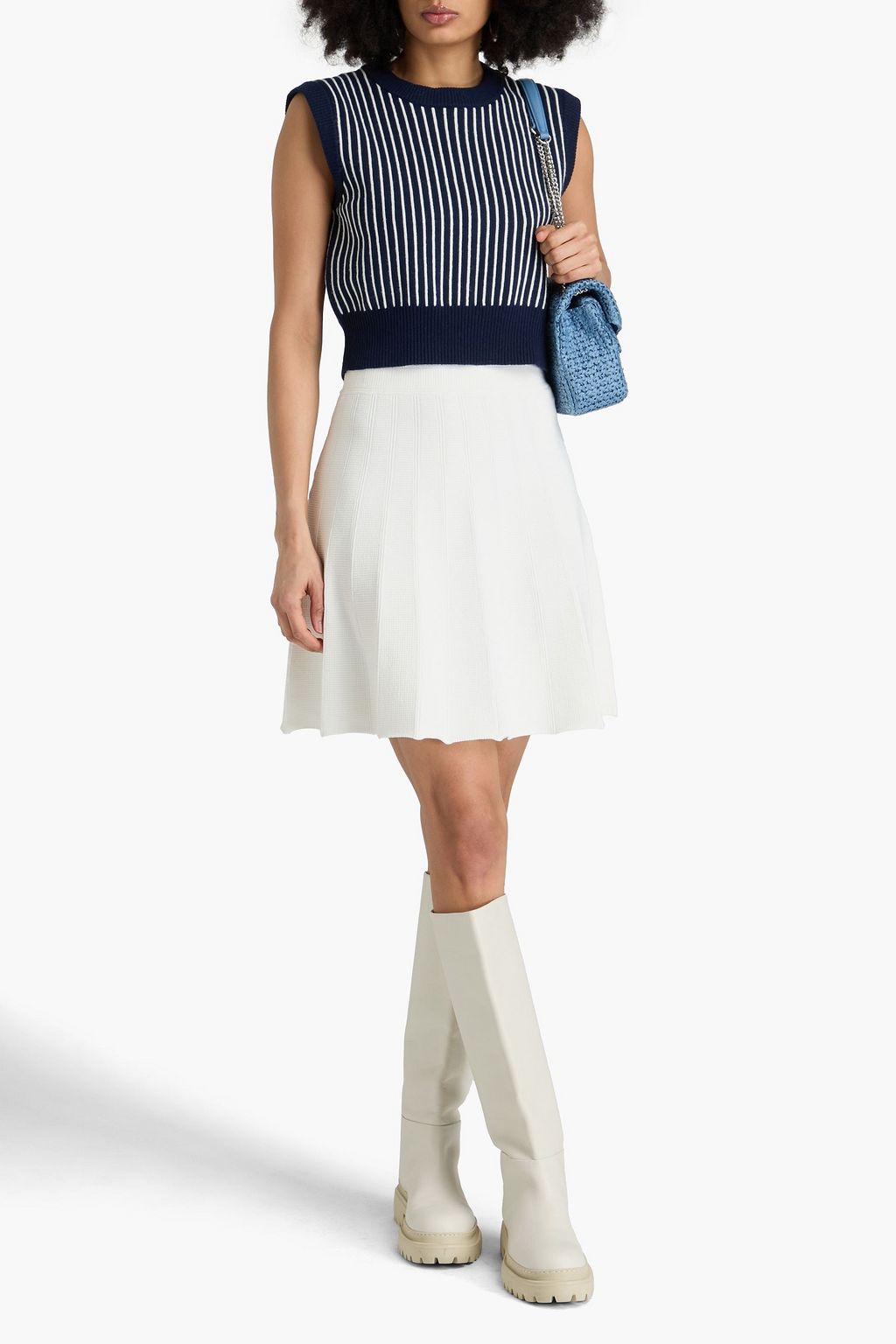 CLAUDIE PIERLOT تنورة قصيرة "ماربيلا" من نسيج مطاط محبوك