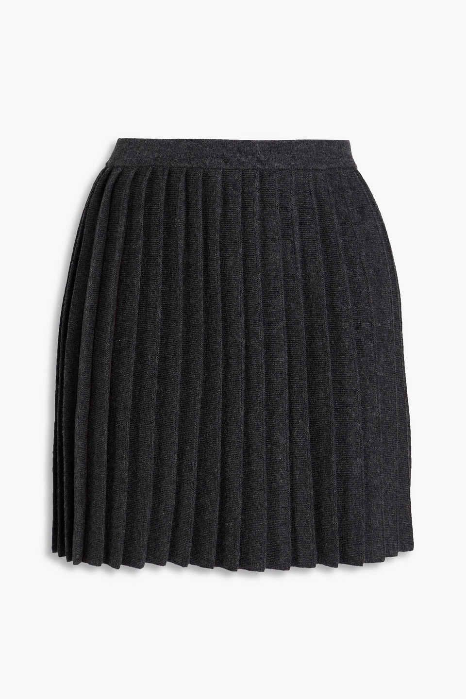 Claudie Pierlot - Pleated knitted mini skirt - Gray - L