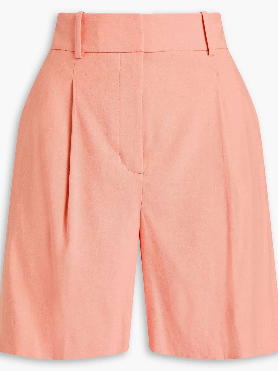noemi pleated linen-blend shorts