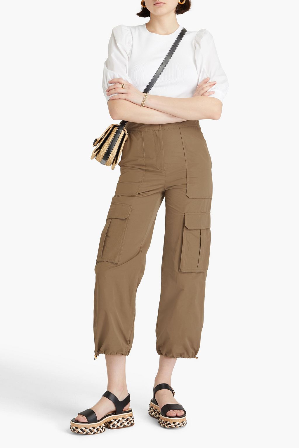 VERONICA BEARD Cropped shell cargo pants