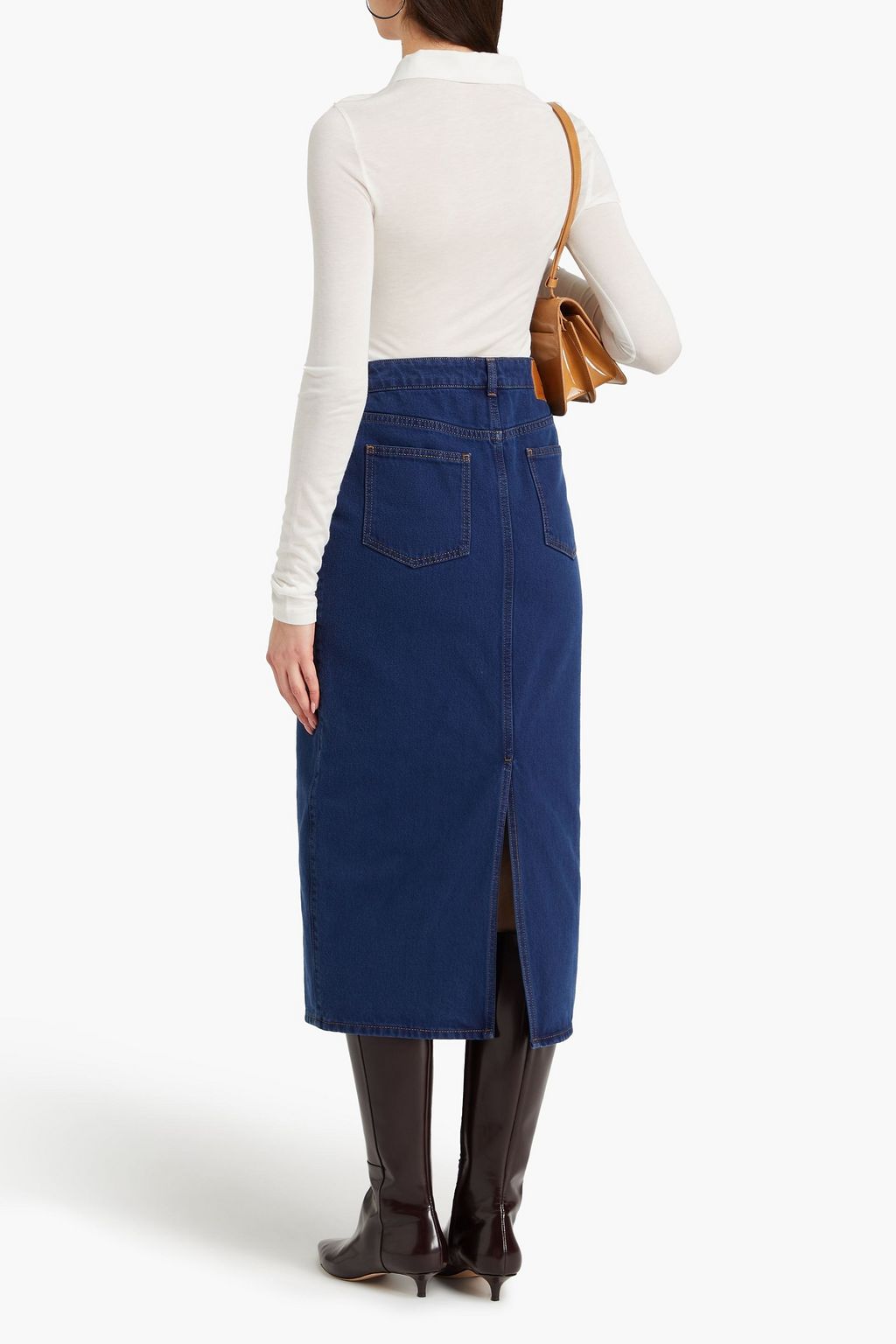 CLAUDIE PIERLOT 데님 미디 스커트