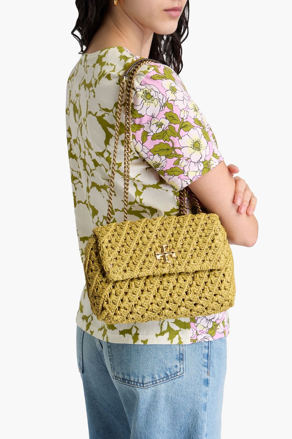 TORY BURCH Kira ストロー ショルダーバッグ かぎ針編み