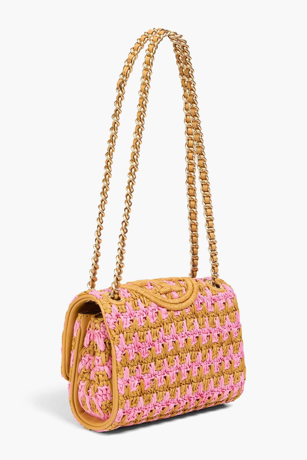 TORY BURCH Fleming raffia shoulder bag