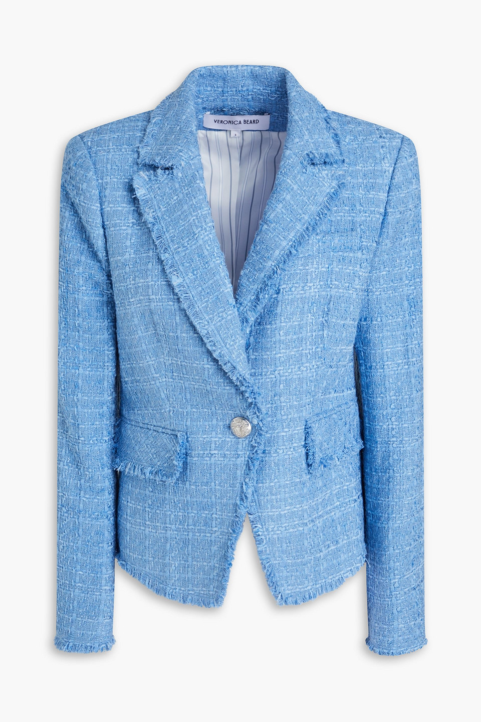 Veronica Beard Hosanna Tweed Dickey Jacket In Bleu