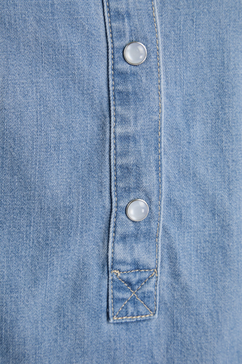 VERONICA BEARD CHAIA COTTON-CHAMBRAY MINI SHIRT DRESS