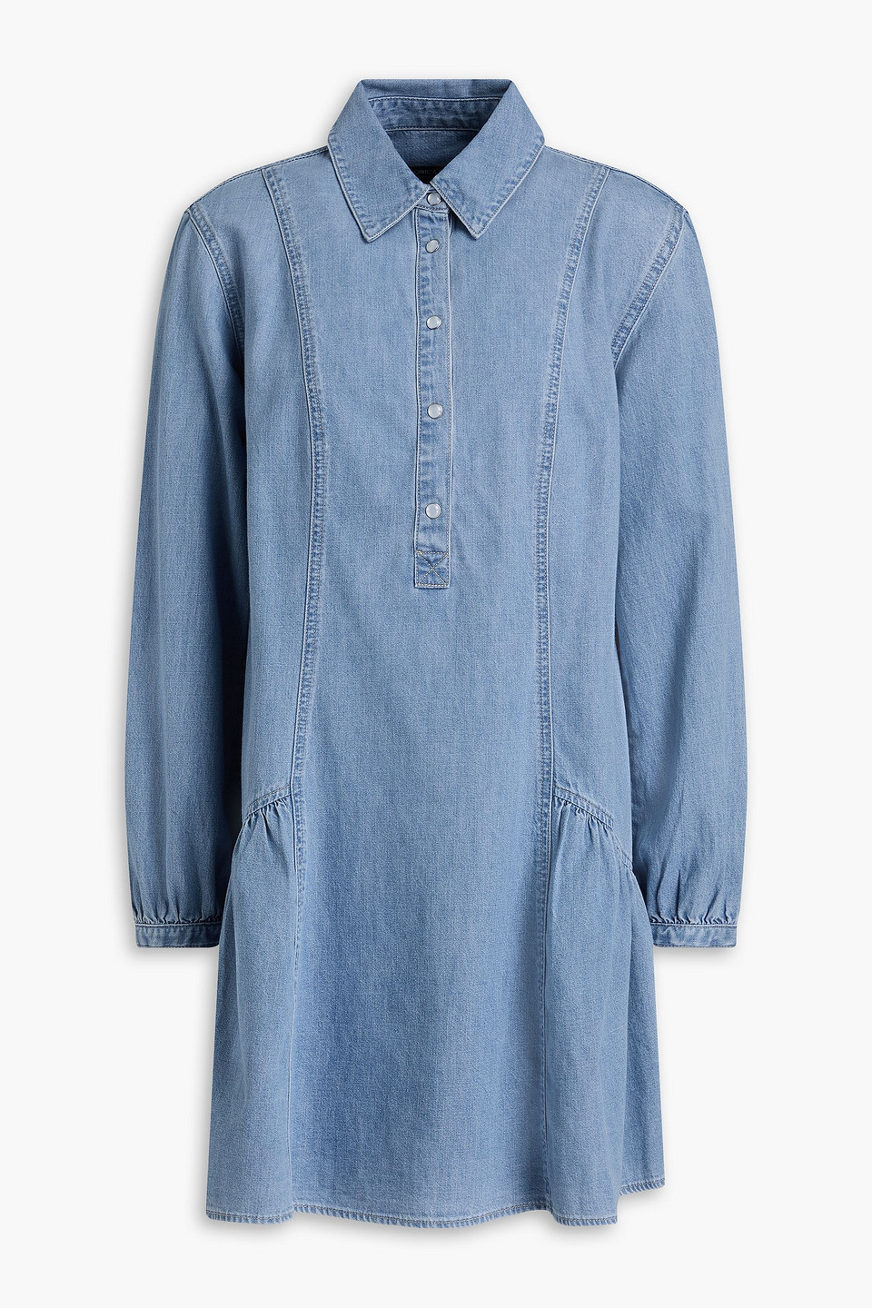 VERONICA BEARD CHAIA COTTON-CHAMBRAY MINI SHIRT DRESS