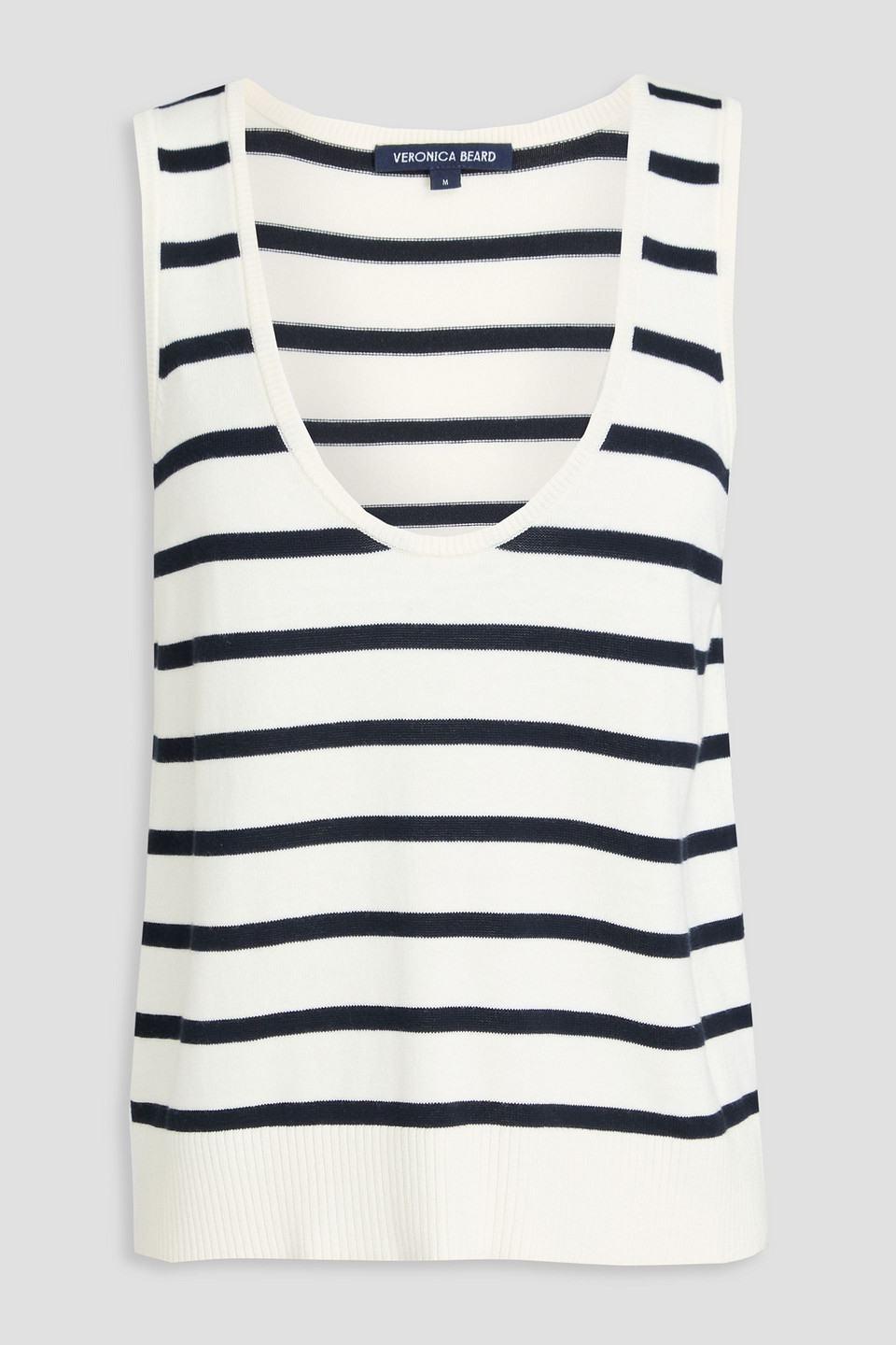 Veronica Beard Conroe Gestreiftes Tanktop Aus Strick In Elfenbein