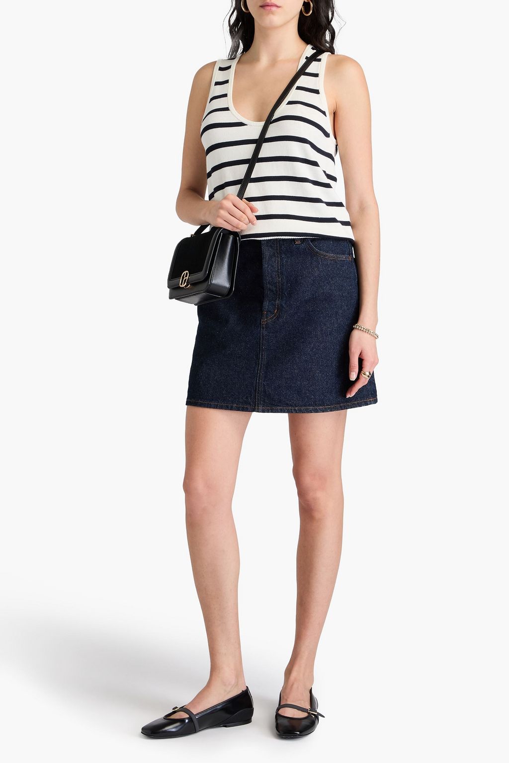 VERONICA BEARD Conroe striped knitted tank