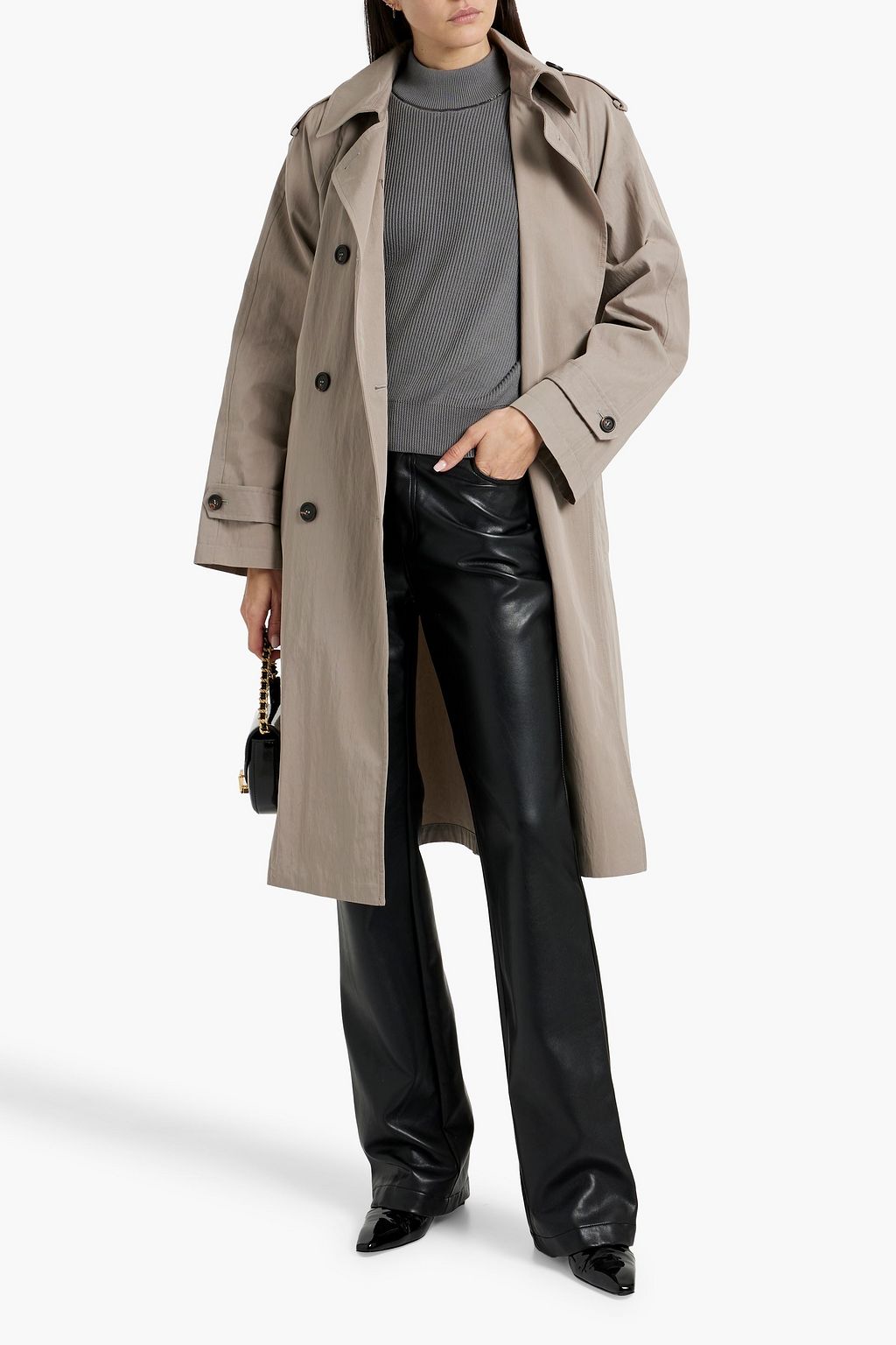 BRUNELLO CUCINELLI Belted cotton-blend gabardine trench coat