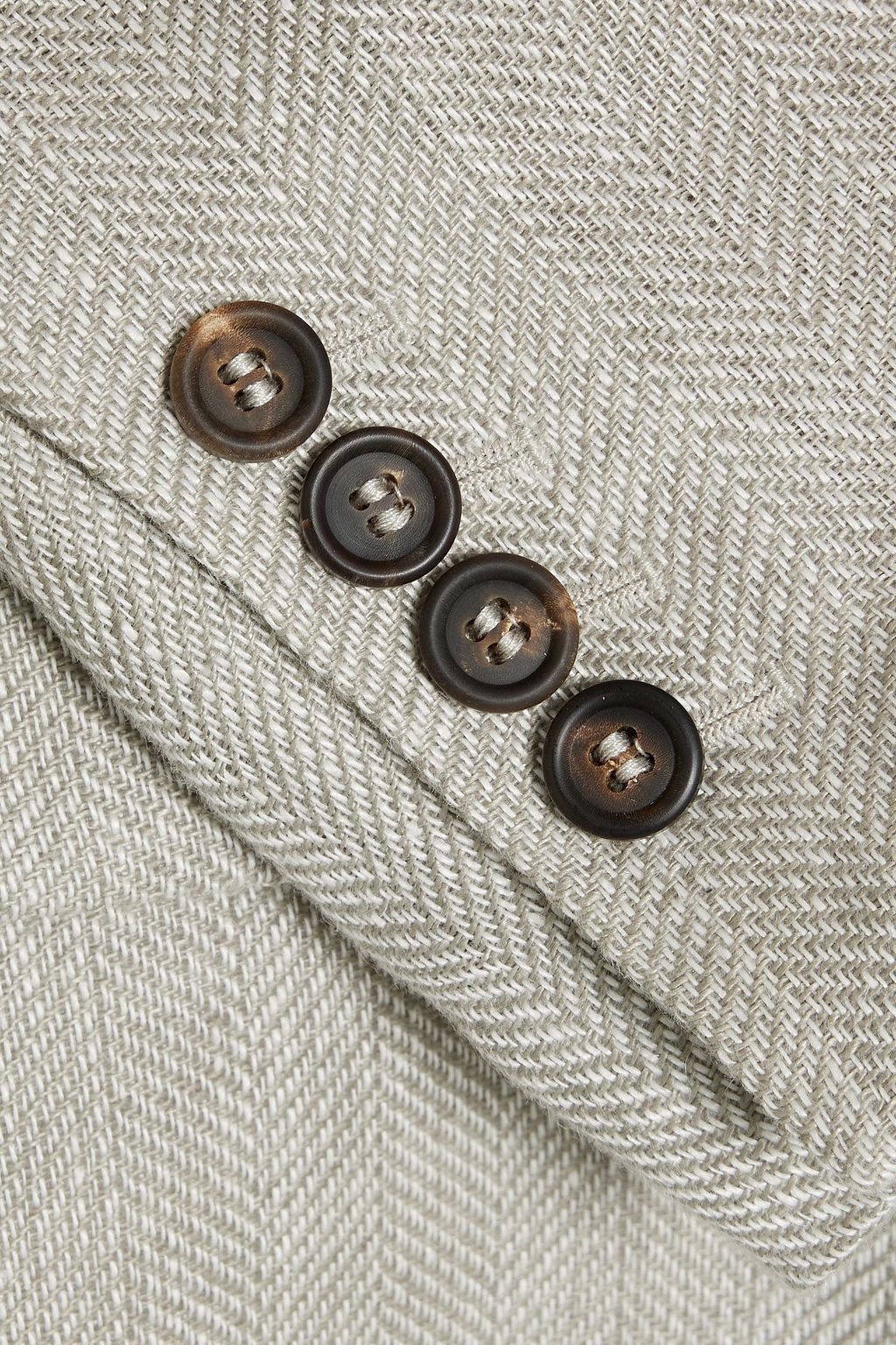 BRUNELLO CUCINELLI リネンジャカード ダブルブレストブレザー ビーズ付き