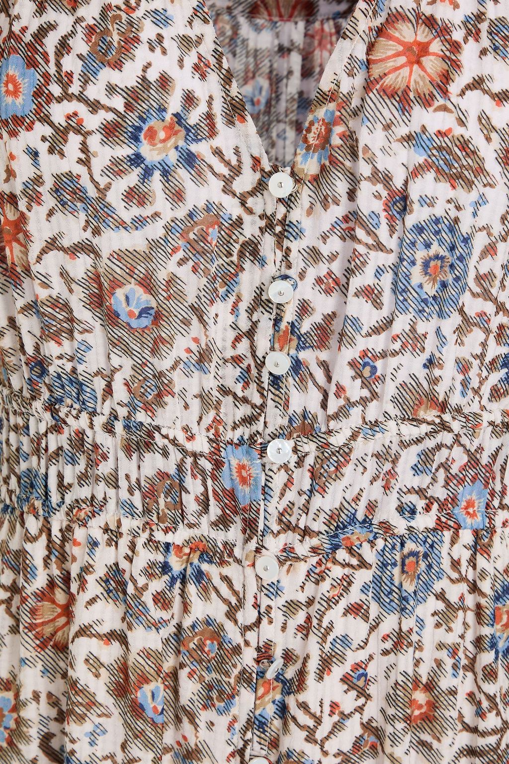 VERONICA BEARD Dolci floral-print seersucker midi dress