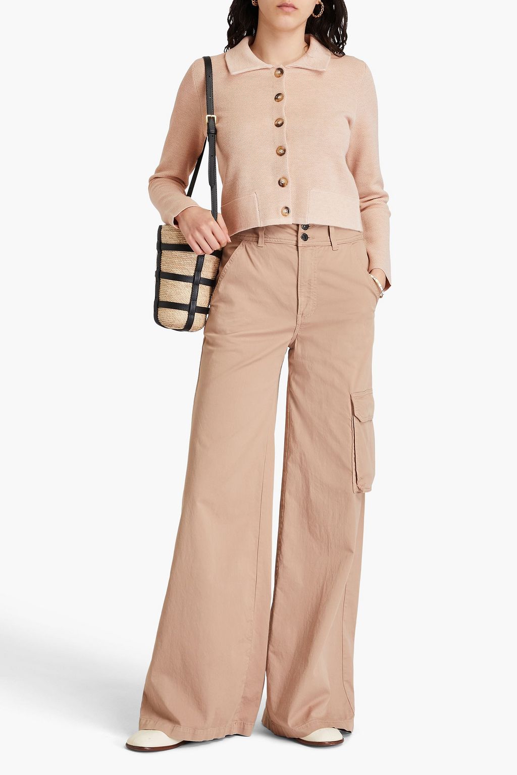 CLAUDIE PIERLOT كارديغان مصنوع من نسيج محبوك بنمط وافل