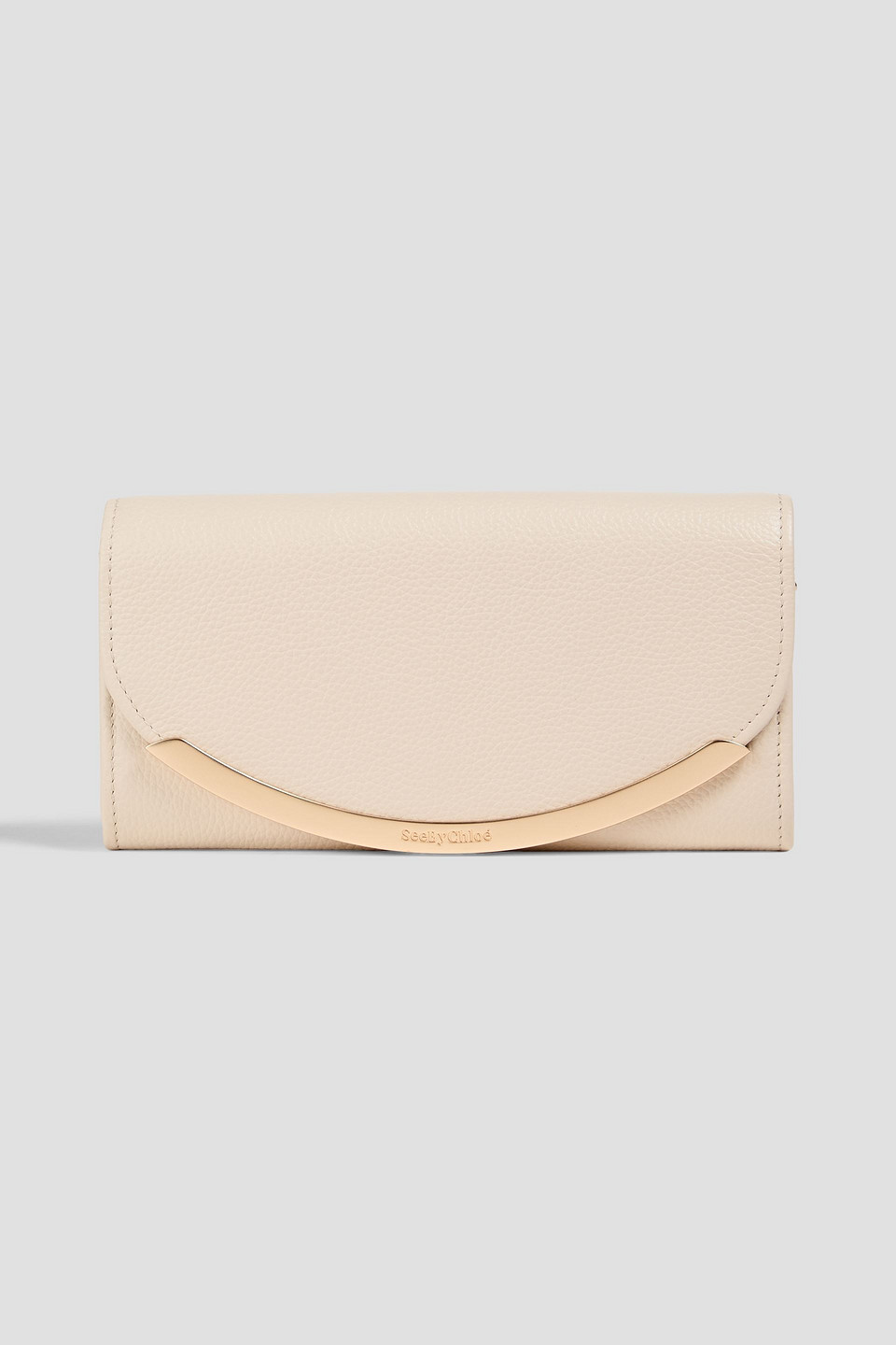 See By Chloé Lizzie Textured-leather Wallet In Neutral