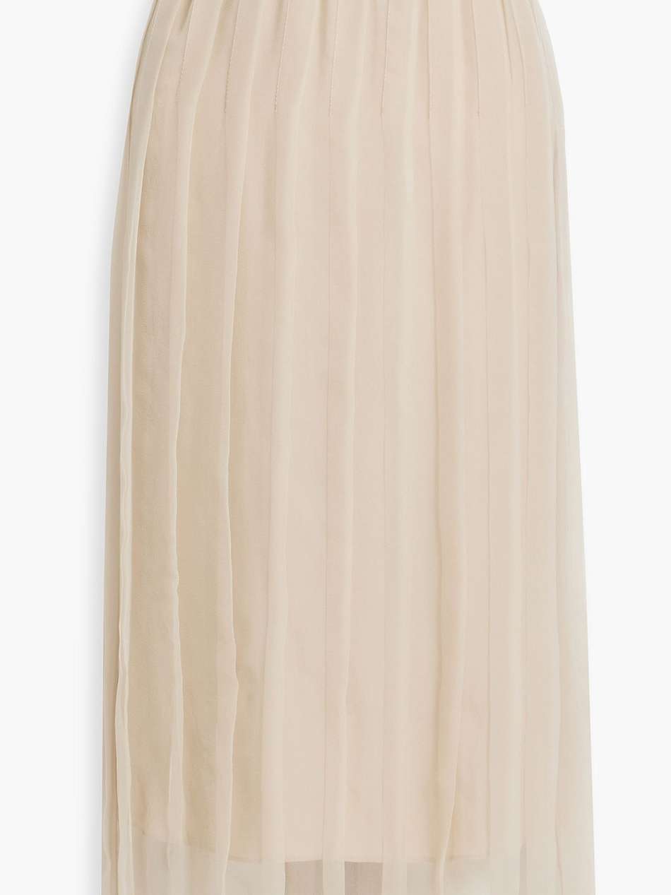 pleated silk-chiffon midi skirt
