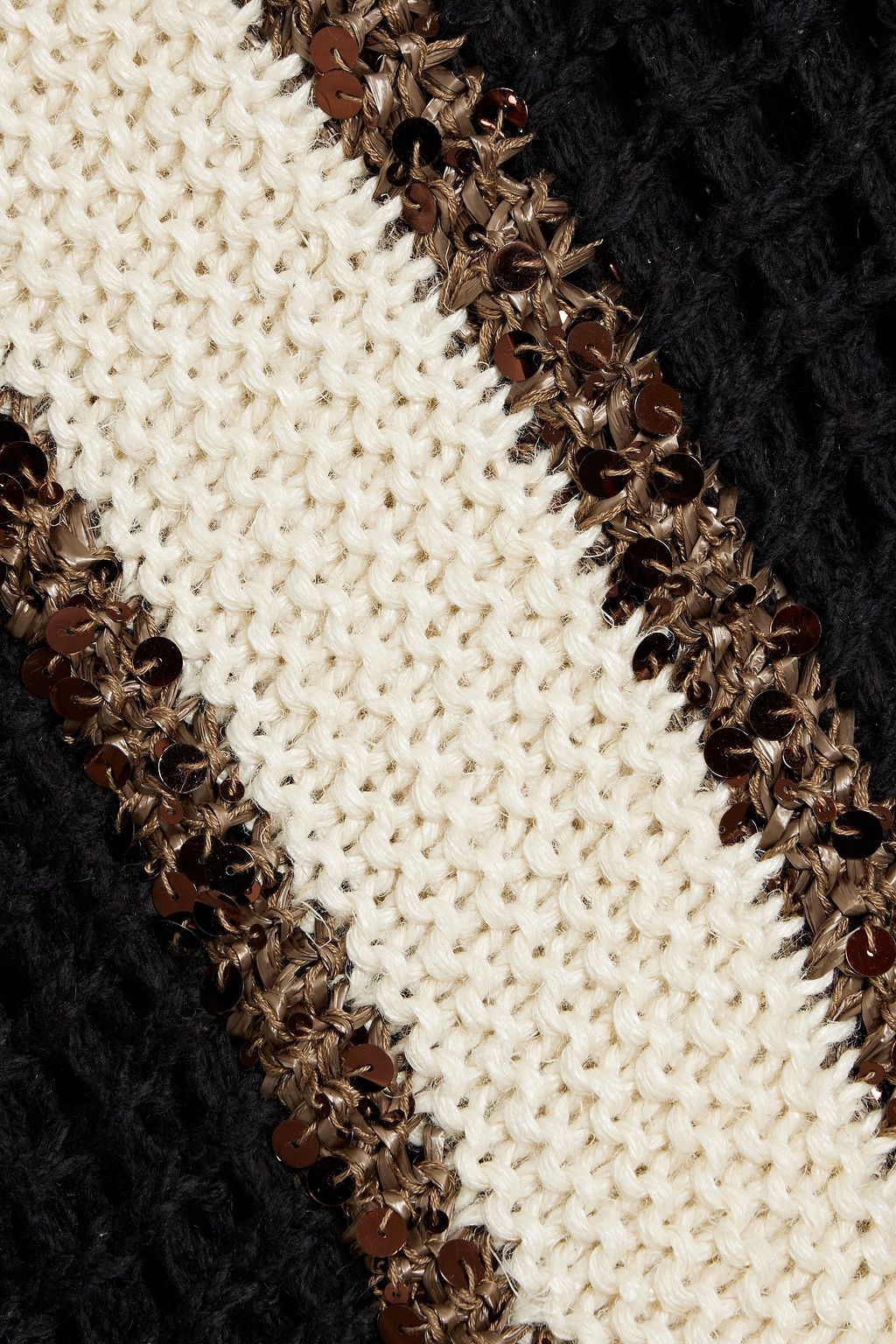 BRUNELLO CUCINELLI Sequin-embellished open-knit jute-blend sweater