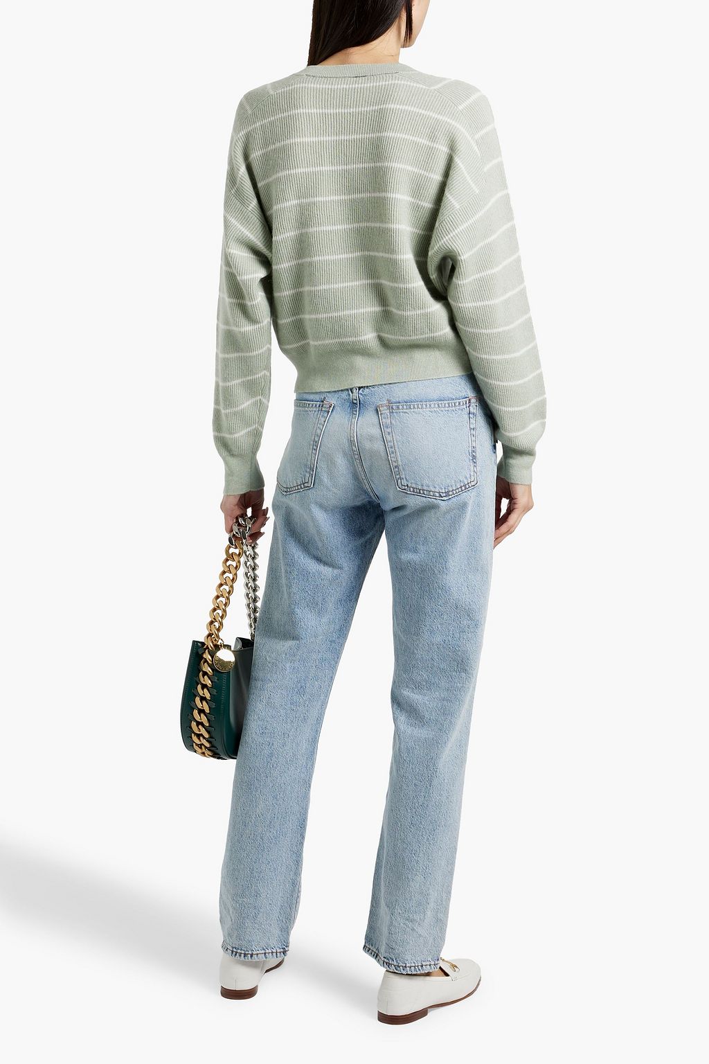 BRUNELLO CUCINELLI Striped ribbed cotton and alpaca-blend sweater