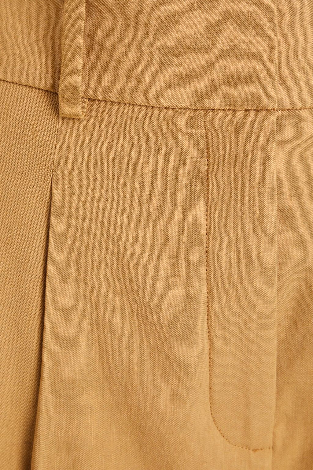 VERONICA BEARD Noemi pleated linen-blend shorts