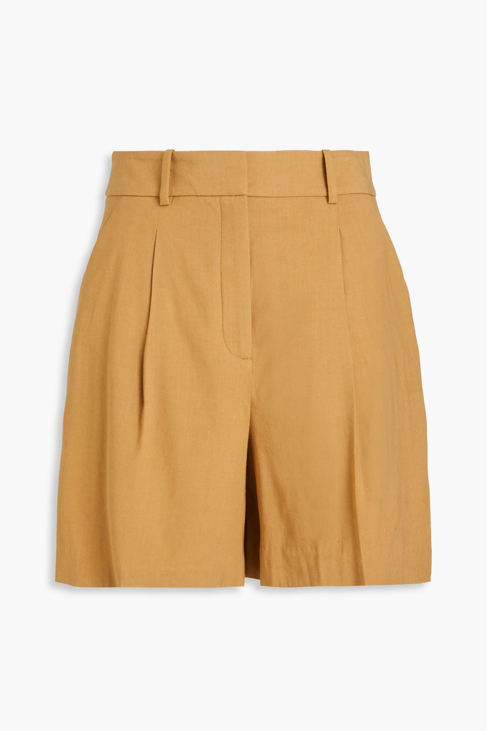 Veronica Beard Noemi pleated linen-blend shorts thumbnail