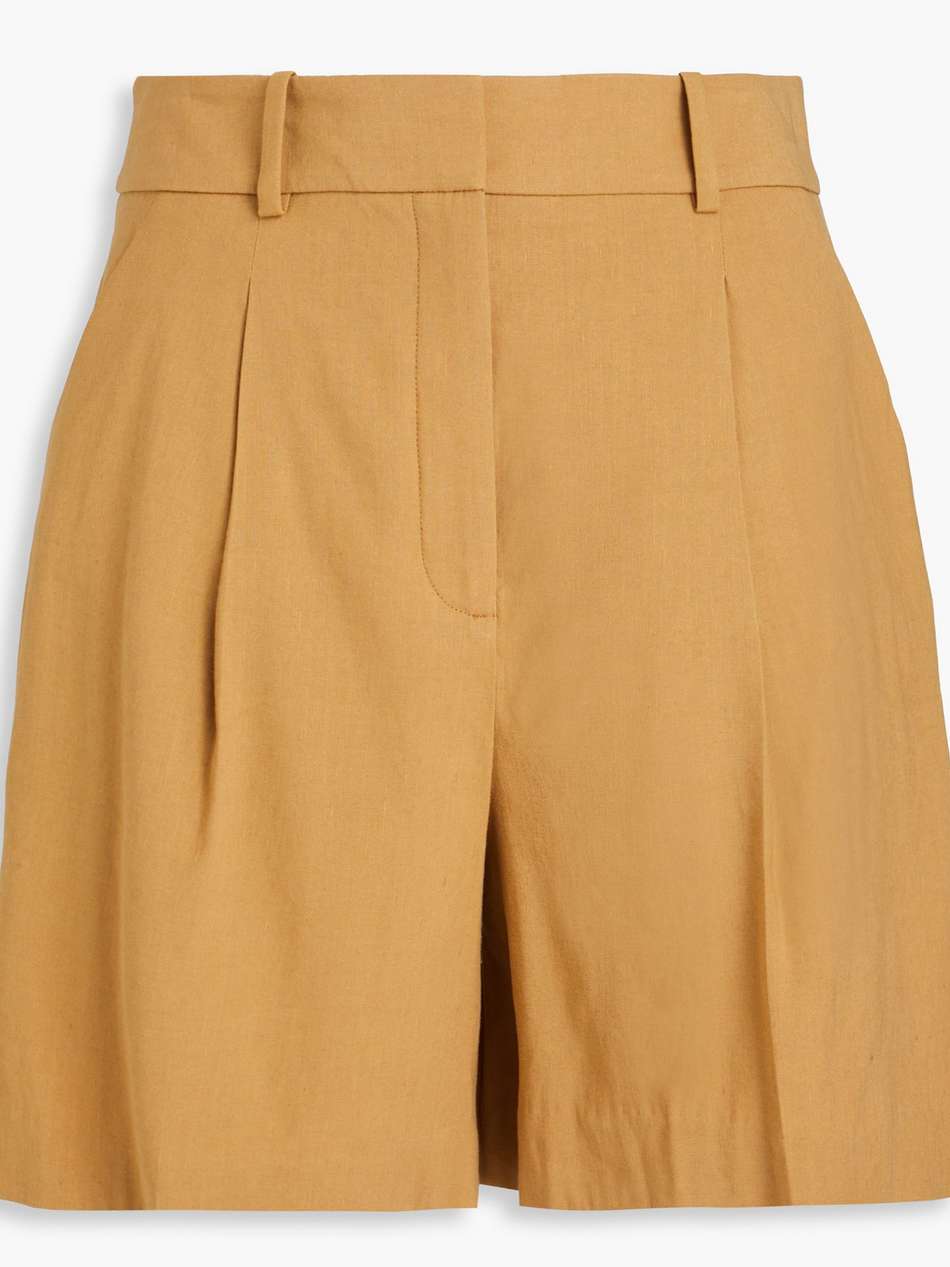 noemi pleated linen-blend shorts
