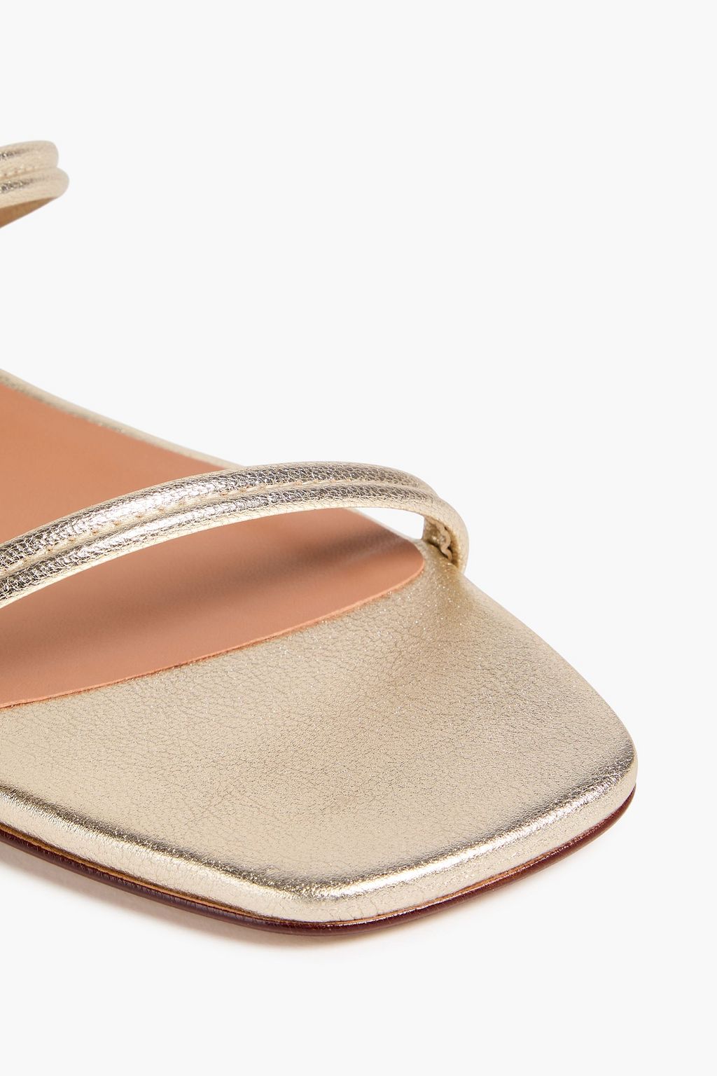 CLAUDIE PIERLOT Augustin レザー サンダル リボン付き メタリック