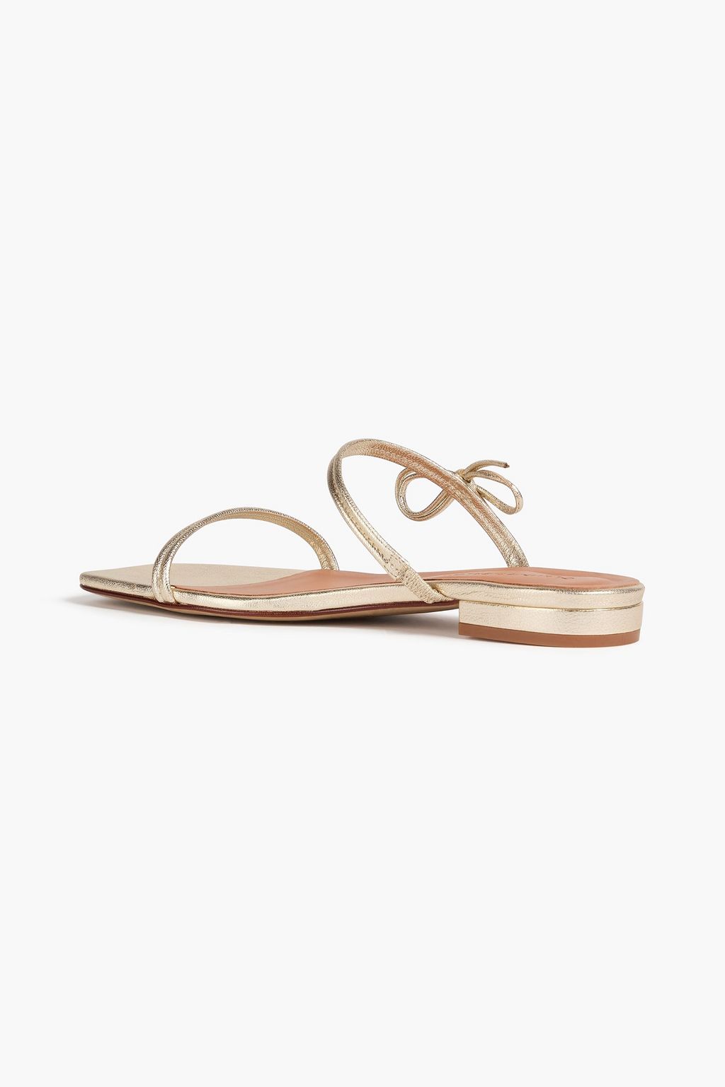 CLAUDIE PIERLOT Augustin レザー サンダル リボン付き メタリック