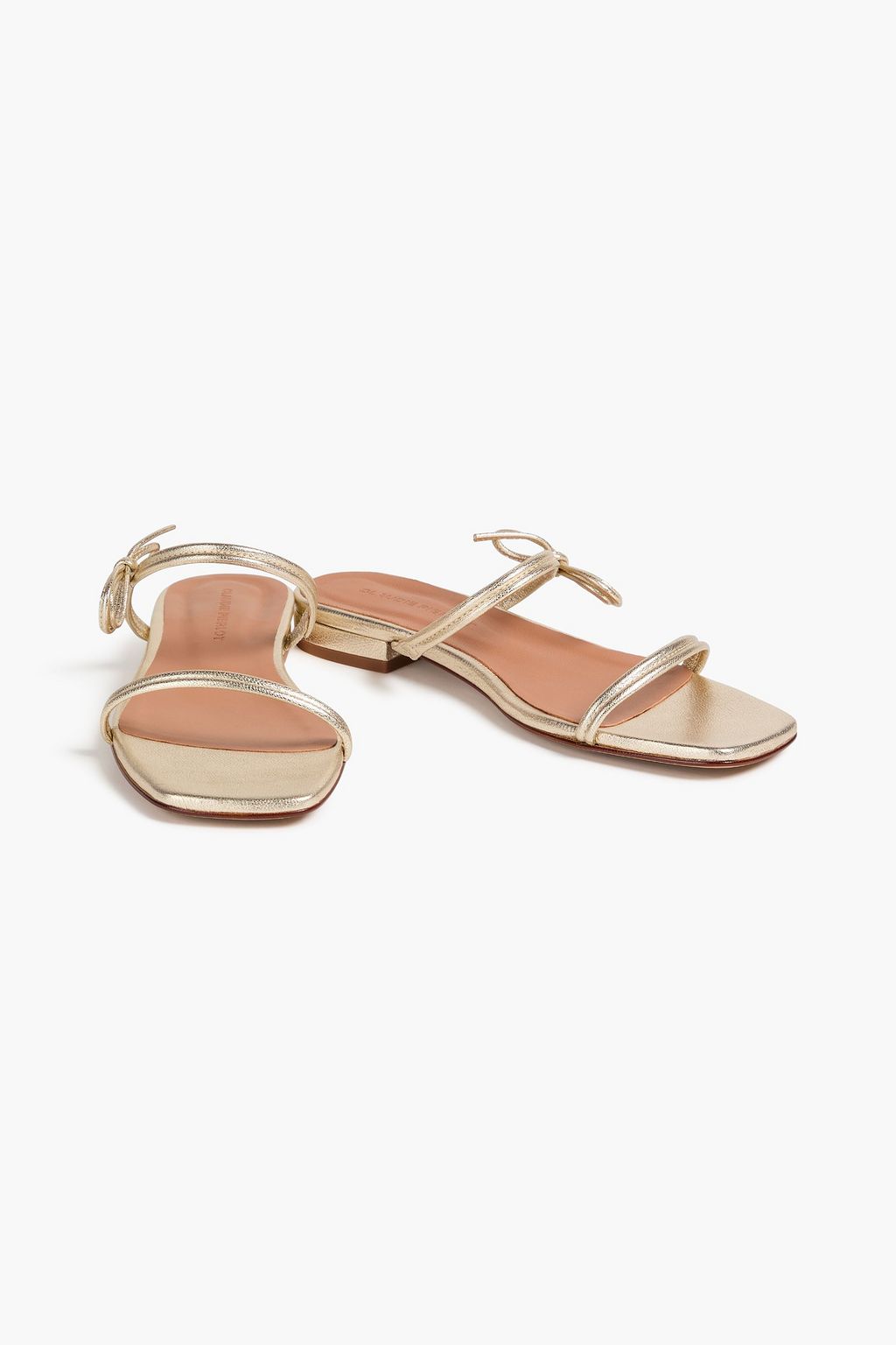CLAUDIE PIERLOT Augustin レザー サンダル リボン付き メタリック