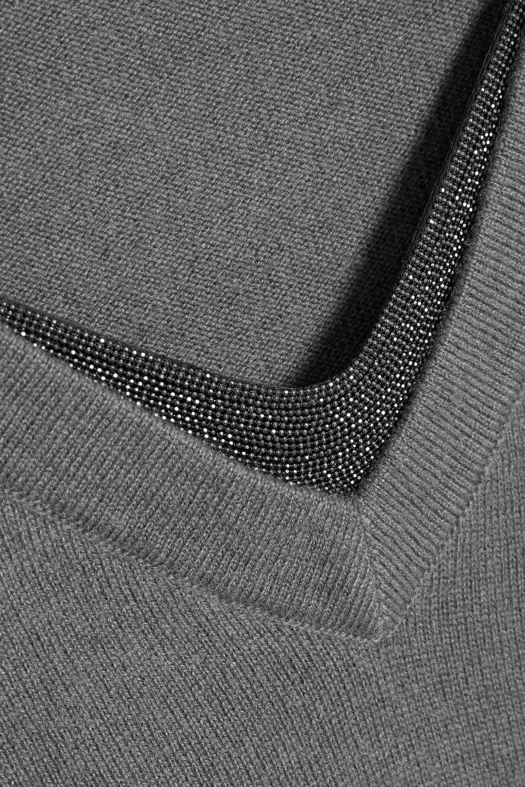 BRUNELLO CUCINELLI Bead-embellished cashmere sweater