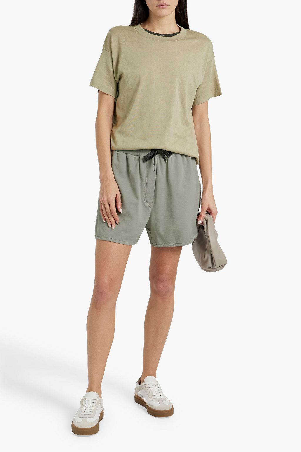 BRUNELLO CUCINELLI Bead-embellished cotton-jersey T-shirt