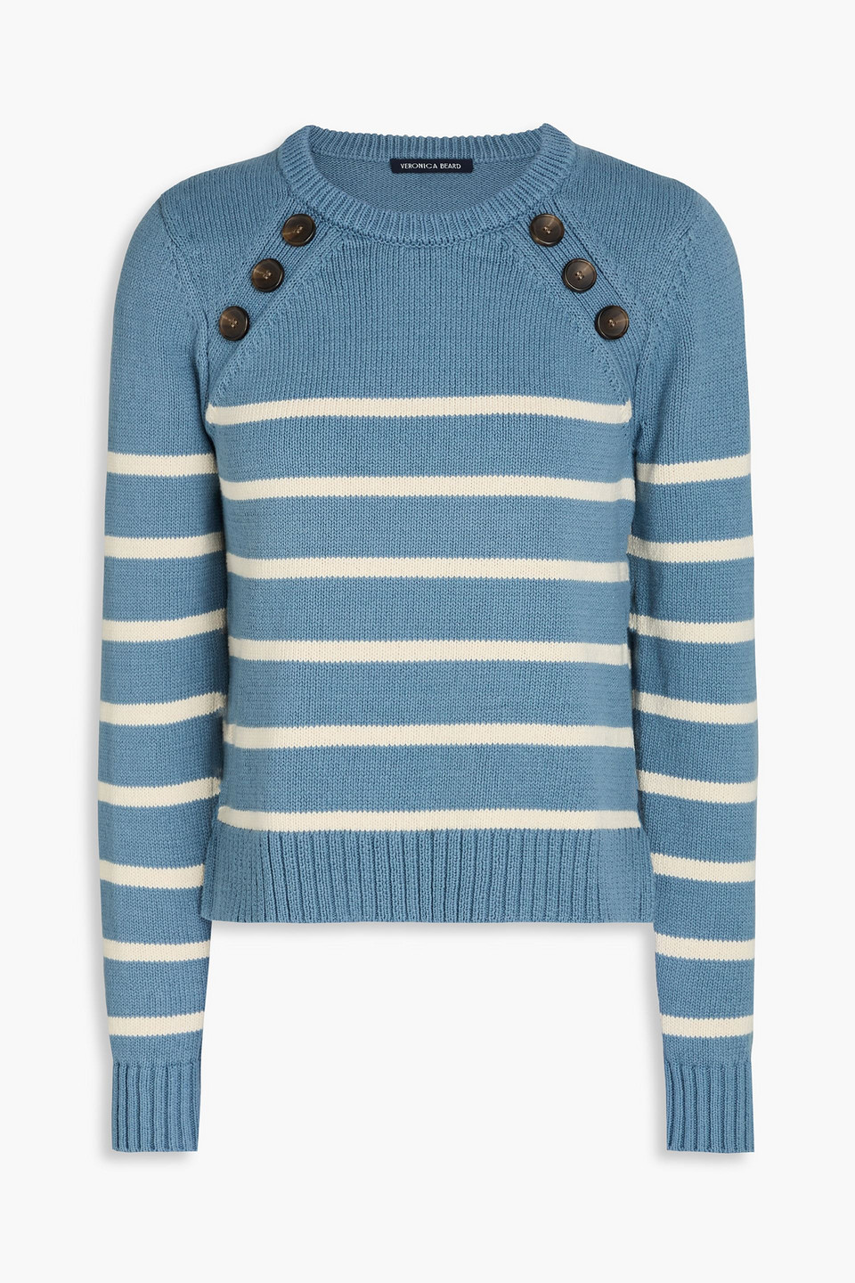 Veronica Beard Virke Striped Cotton Jumper In Schieferblau