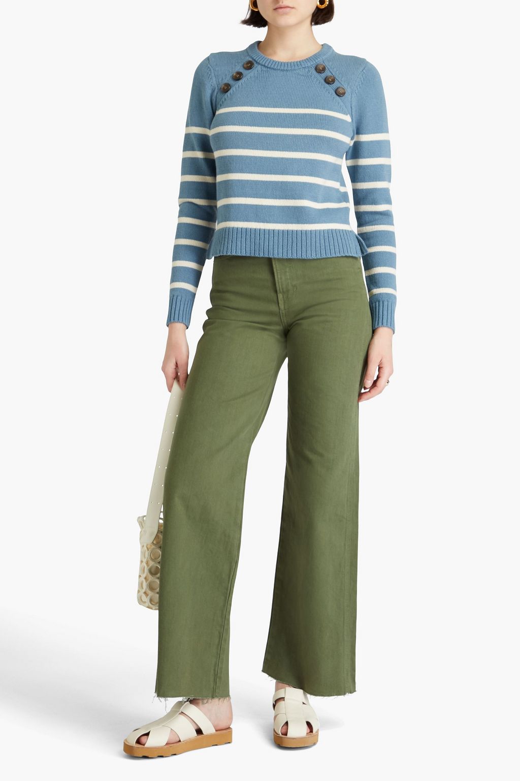 VERONICA BEARD Virke striped cotton sweater
