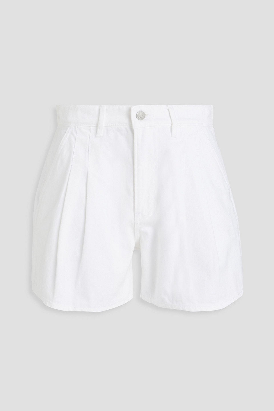 Veronica Beard Simpson Jeansshorts Mit Falten In Weiss