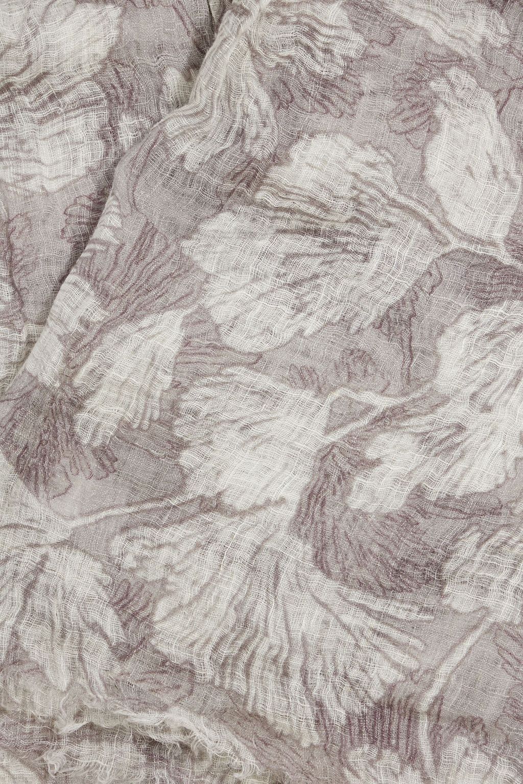 BRUNELLO CUCINELLI Schal aus Leinen-Gaze mit floralem Print
